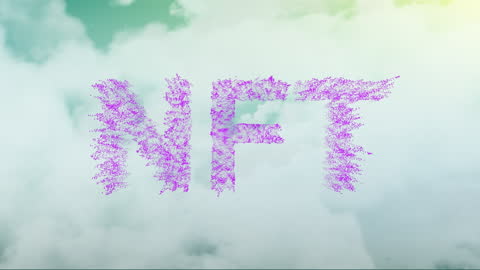 Digital NFT Representation over Cloudy Sky Background