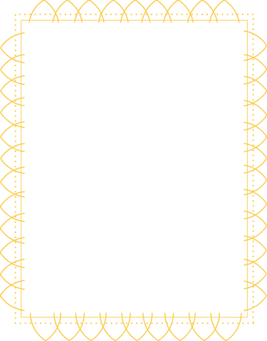 Vintage gold frame with arch motifs on transparent background