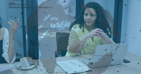 Diverse Businesswoman Engaged in Conference at Modern Office