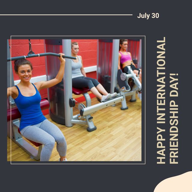 Great for promoting friendship and camaraderie through fitness. Useful for social media posts, fitness and health campaigns, International Friendship Day greetings, and advertisements for gyms or fitness programs.