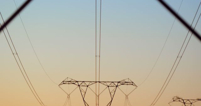 Electricity pylons during sunset at countryside 4k - Download Free Stock Photos Pikwizard.com
