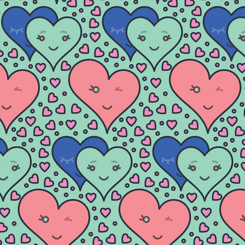 Cute Heart Pattern on Green Background with Transparent Effect - Download Free Stock Videos Pikwizard.com