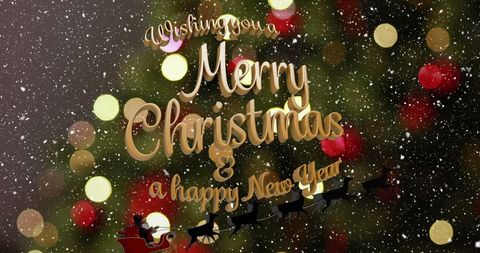 Festive Santa's Sleigh Holiday Greeting Card