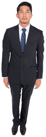 Transparent Businessman in Suit Looking Upwards