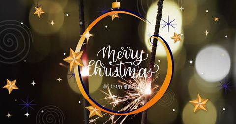 Sparklers with merry christmas and happy new year message