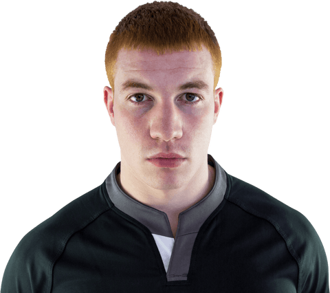 Young Male Rugby Player on Transparent Background for Sports Design