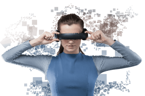 digital woman using vr headset isolated on transparent background - Download Free Stock Videos Pikwizard.com
