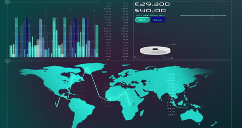 Global Stock Market Analytics Visualization with World Map