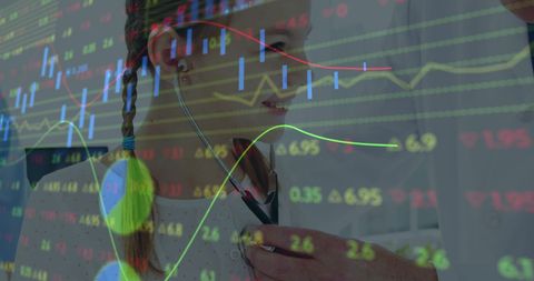 healthcare professional analyzing financial data overlay - Download Free Stock Images Pikwizard.com