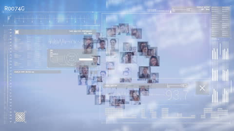 Digital Interface With Floating Portraits