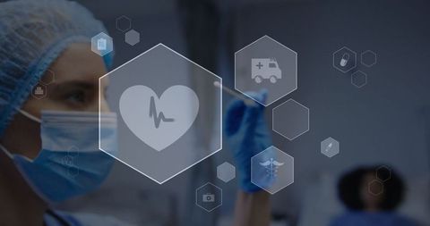 Nurse Using Digital Medical Interface in Hospital Setting