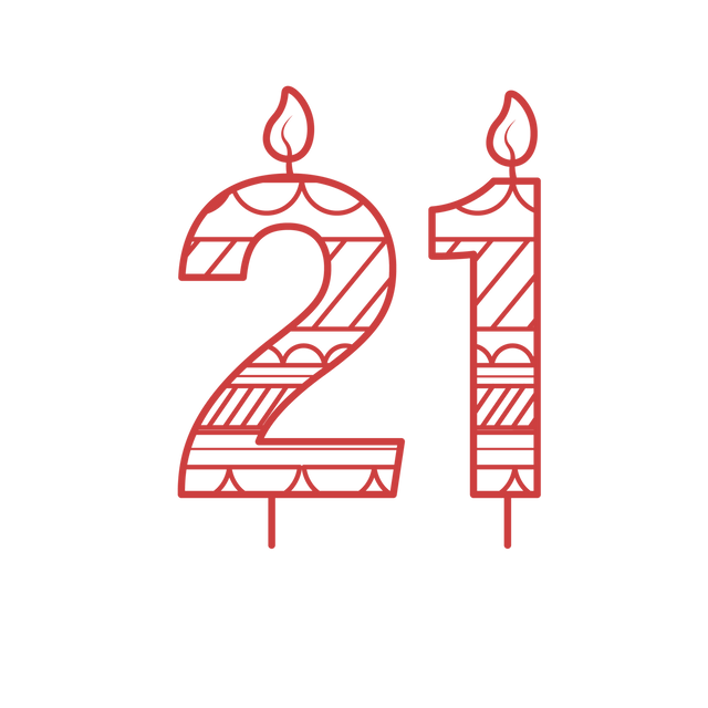 Red 21st Birthday Candle Illustration on Transparent Background - Download Free Stock Videos Pikwizard.com