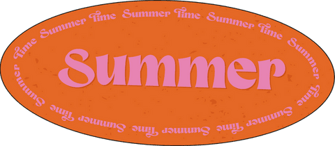 Retro Summer Time Badge on Transparent Background