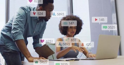 Team Collaboration on Social Media Analytics in Modern Office