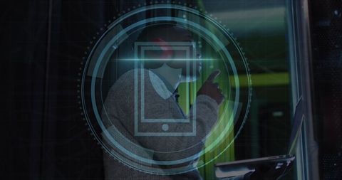 Cybersecurity Engineer with Digital Interface in Modern Server Room - Download Free Stock Images Pikwizard.com