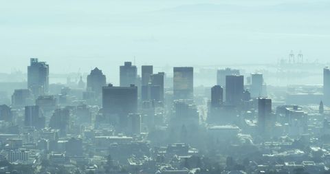Aerial Cityscape in Misty Haze Captures Urban Trends - Download Free Stock Images Pikwizard.com
