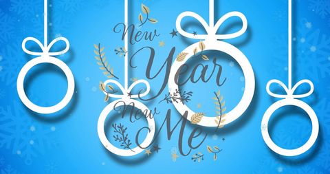 Festive Christmas Greeting with Ornaments and New Year Message