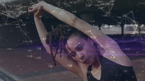 Futuristic Fitness Adult with Technology Integration Overlay