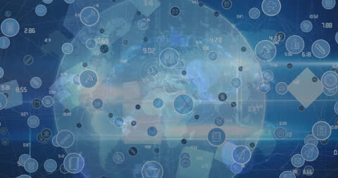 Network of Digital Connections Over Globe Animation
