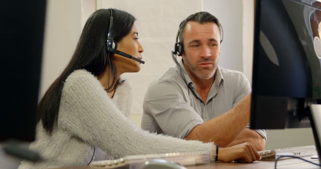 Customer Service Team Collaborating in Modern Office Environment - Download Free Stock Images Pikwizard.com