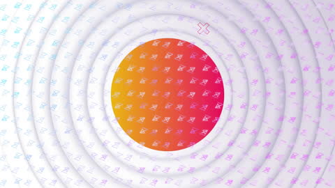 Pastel Abstract Email Icons on Concentric Circles