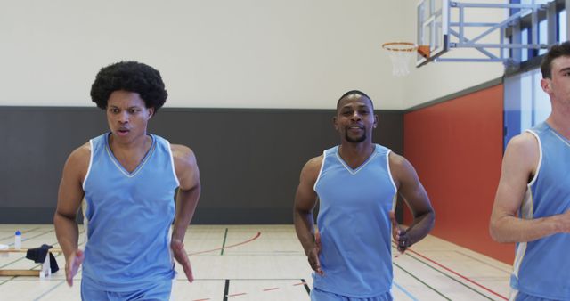 Basketball Players Exercising in Indoor Gym with Determination - Download Free Stock Images Pikwizard.com