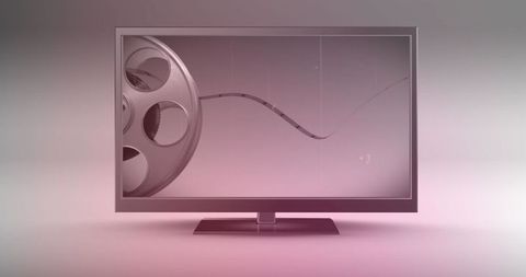 Flat-Screen Monitor Showing Metallic Film Reel Display - Download Free Stock Images Pikwizard.com