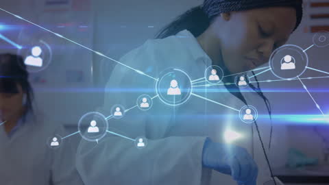 Connected Healthcare Professional in Modern Laboratory