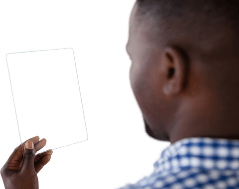 Man Holding Transparent Touchscreen Digital Tablet - Download Free Stock Videos Pikwizard.com