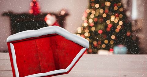 Festive Christmas Scene with Snow and Tree