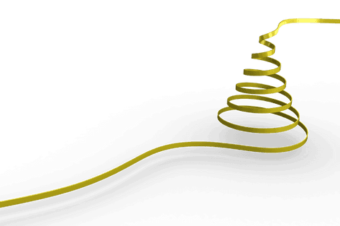Transparent christmas tree yellow ribbon design
