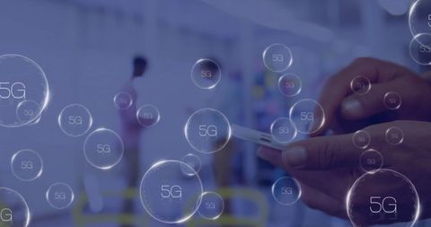 5g technology concept with smartphone usage