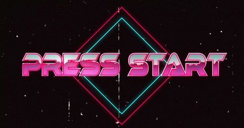Neon Retro Arcade Gaming Vaporwave Style