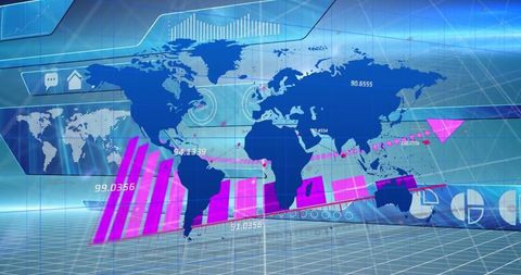 Global Finance Analytics with Data Visualization on Digital Screen - Download Free Stock Images Pikwizard.com