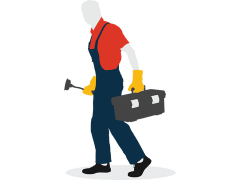 digital abstract plumber silhouette with tools on transparent background - Download Free Stock Videos Pikwizard.com