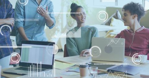 Young Professionals Collaborating in Innovative Office Space