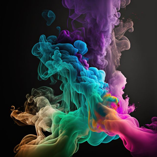 Colourful smoke trails floating on gray background, created using generative ai technology - Download Free Stock Photos Pikwizard.com