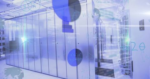 Modern Data Center Corridor with Cable Infrastructure