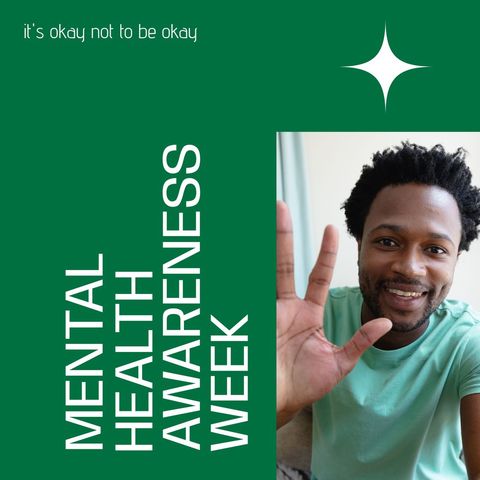 Mental Health Awareness Concept with Young Man Waving - Download Free Stock Templates Pikwizard.com