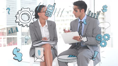 Business Professionals Collaborating in Digital Concept