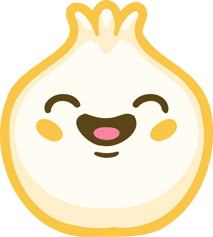 Smiling steamed bun character with transparent background