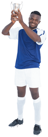 victorious football player holding trophy transparent background - Download Free Stock Videos Pikwizard.com