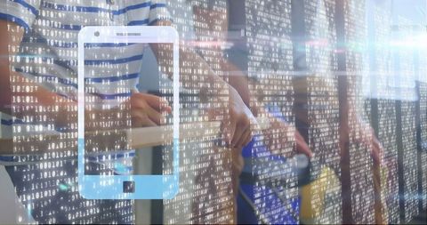 Futuristic Workspace with Holographic Technology Collaboration