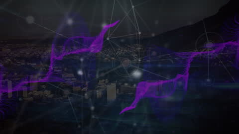 Digital Connections and Cityscape Technology Visual