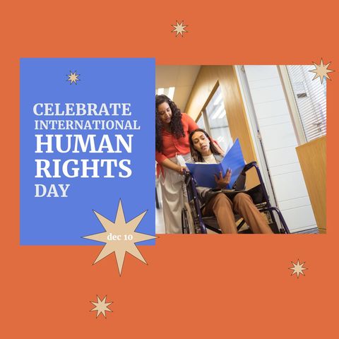 international human rights day concept with wheelchair - Download Free Stock Templates Pikwizard.com