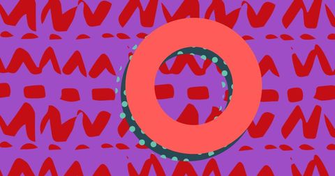 Vibrant abstract ring with energetic pattern on purple