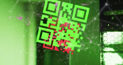Glowing QR Code in Digital Network Environment - Download Free Stock Images Pikwizard.com