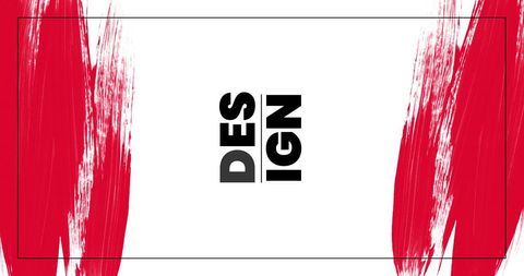 Dynamic typography design with red brush strokes