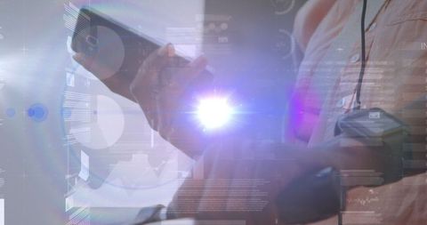 Caucasian Businessman Analyzing Data on Smartphone with Digital Overlay - Download Free Stock Images Pikwizard.com