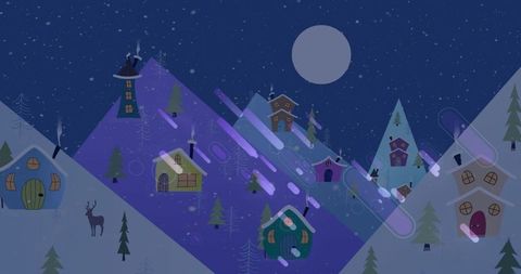 Cozy Winter Wonderland in Geometric Mountain Village